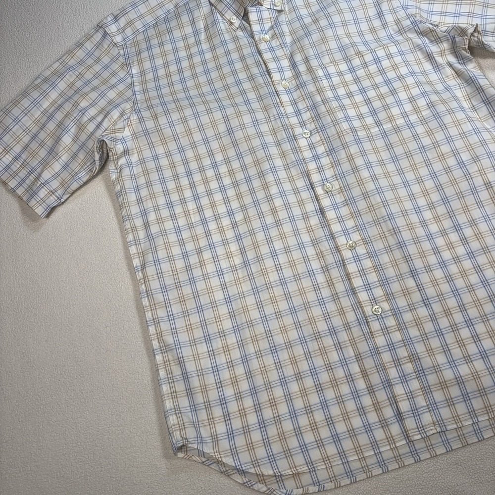 Dunhill Shirt Men's M Beige Plaid Check 100% Cotton Pocket Button Down‎ - Picture 8 of 14